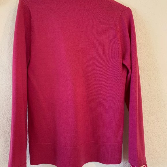Hot pink Tory Burch 2-layered sweater with detachable under-shirt- size S - Picture 2 of 3